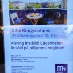 En lapp i porten till Fridhemsgatan 15